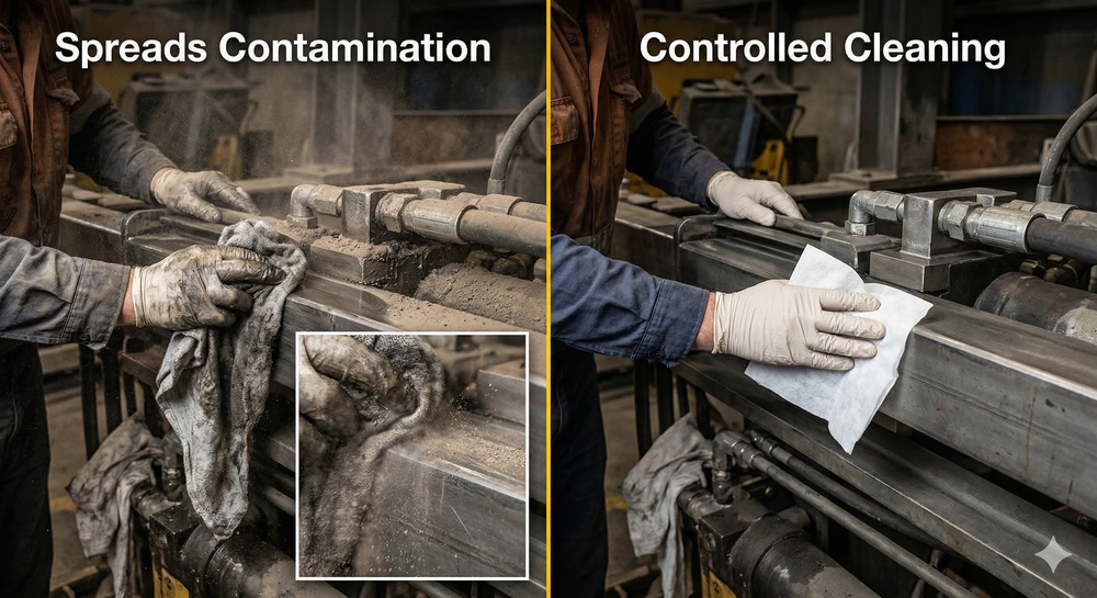 Why Rags Spread Contamination in Mining Environments